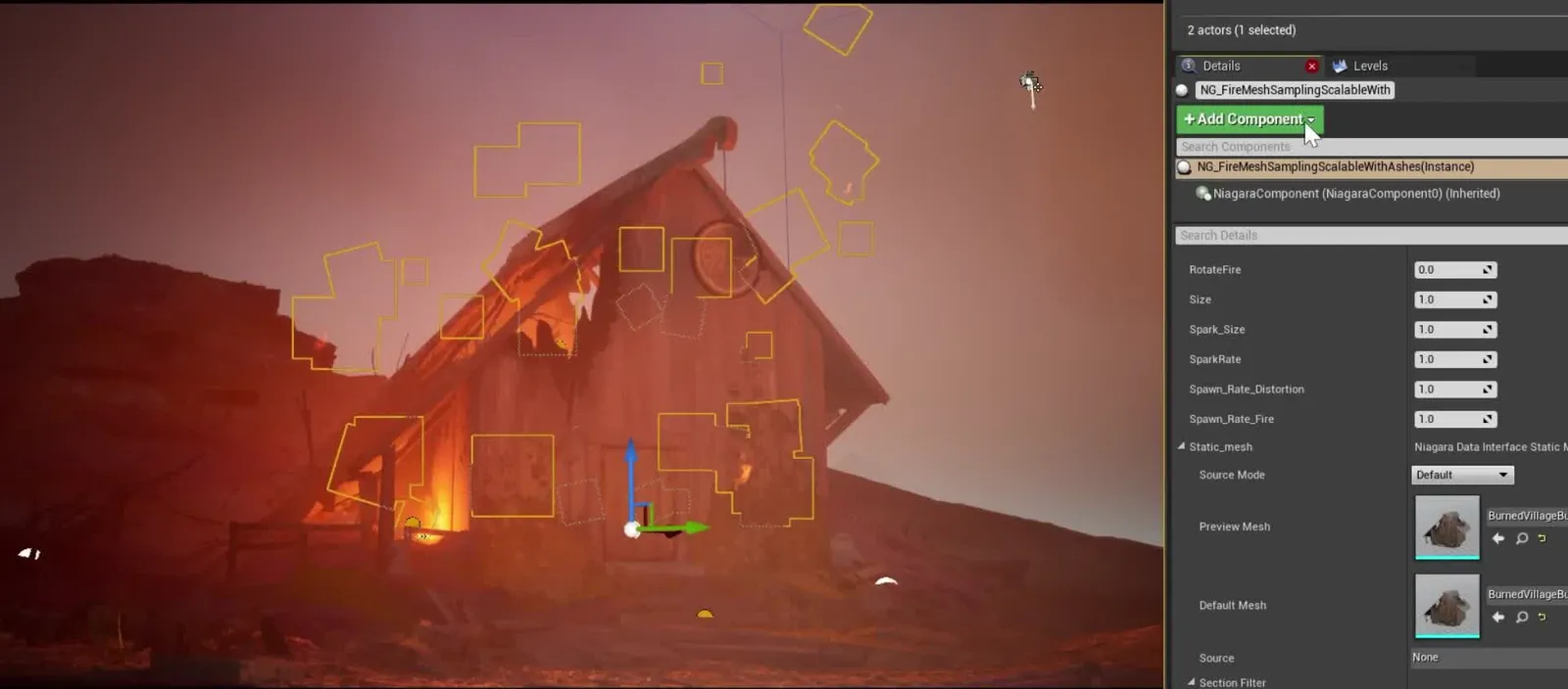 The village in the editor